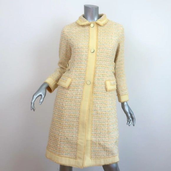Marc Jacobs Jackets & Blazers - Marc Jacobs Tweed Coat Light Yellow Virgin Wool Size 2